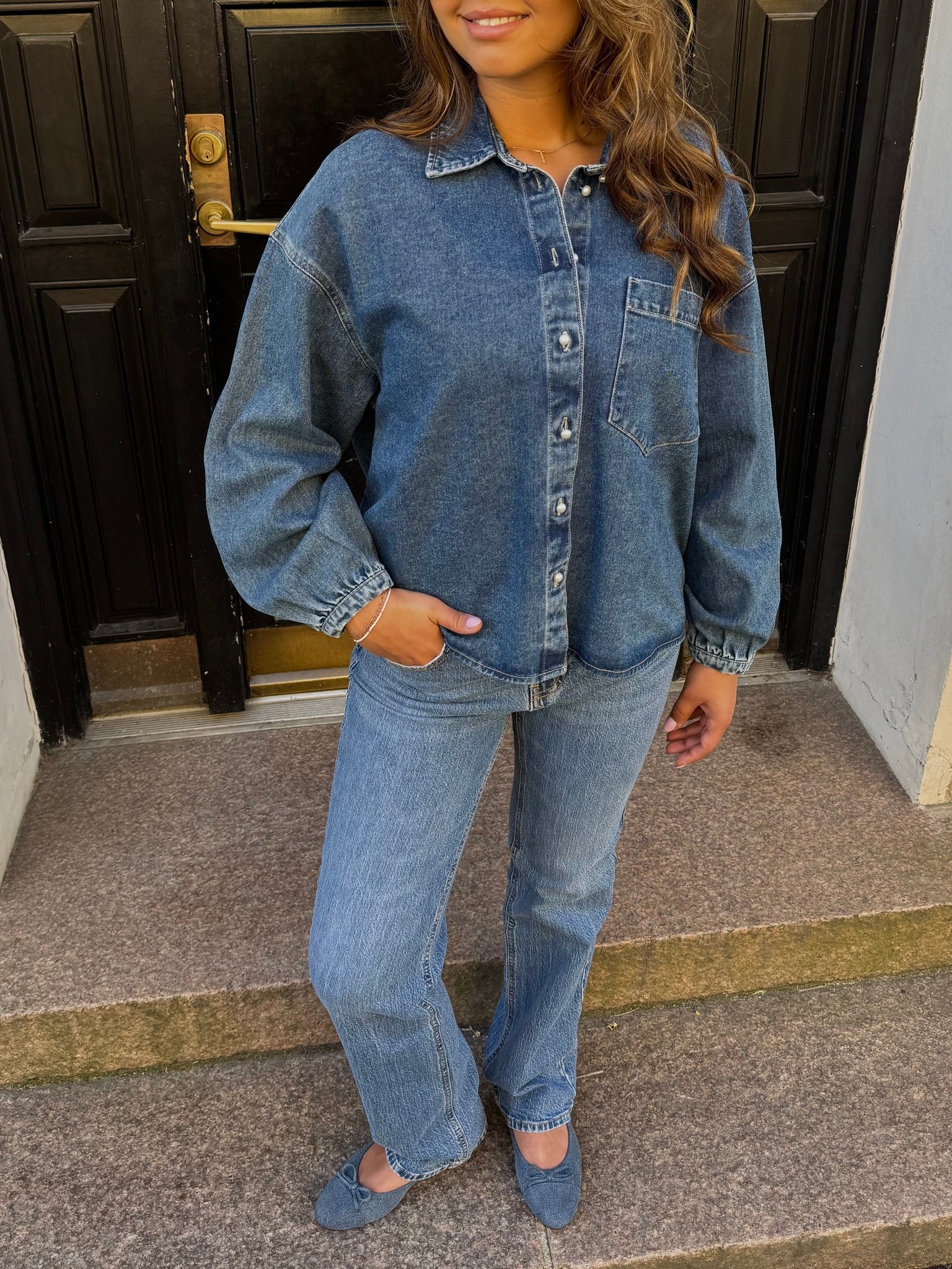 VMELORA Denim Shirt - Medium Blue Denim